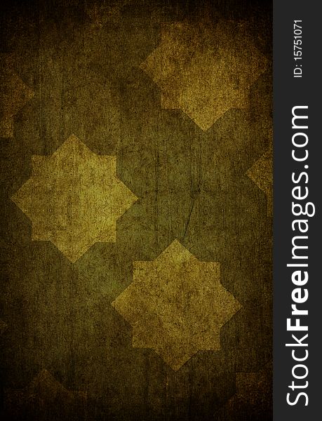 A cracked grunge concrete background with white stars. A cracked grunge concrete background with white stars