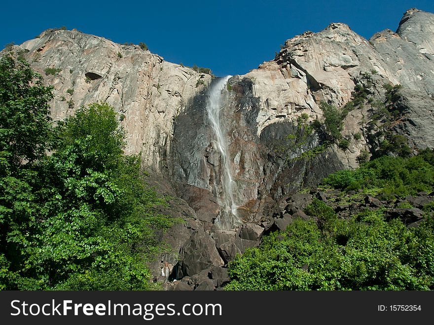 Bridalveil Falls in Yosemite National Park in California. Bridalveil Falls in Yosemite National Park in California