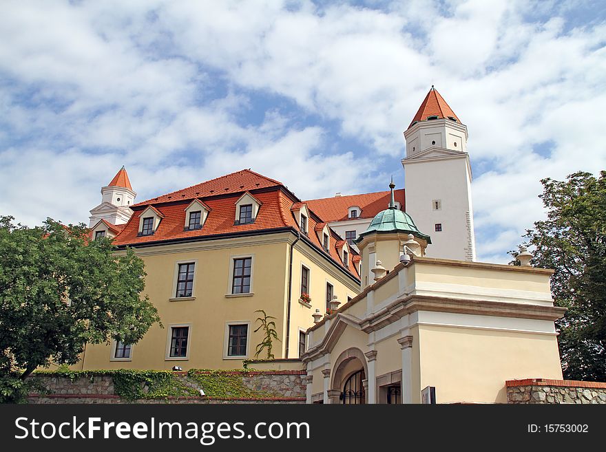 View on the renovated castle in Bratislava. View on the renovated castle in Bratislava