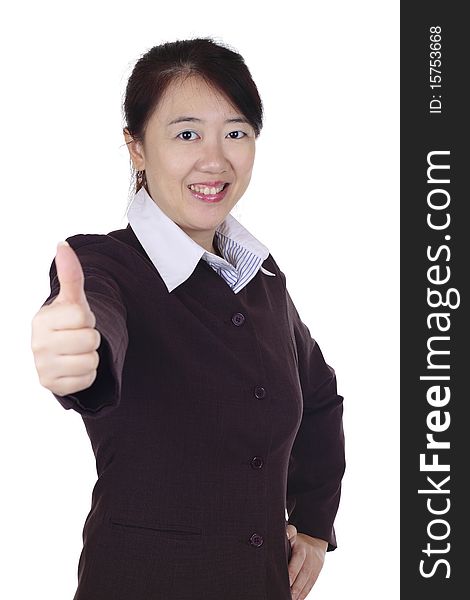 Businesswoman Giving Thumbs Up
