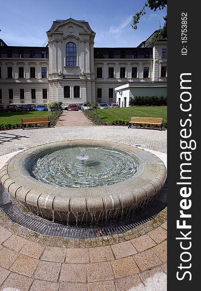 Garden of historical building with small fountain. Garden of historical building with small fountain