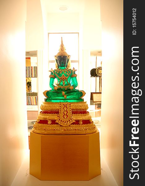 The statue of emerald buddha in the museum