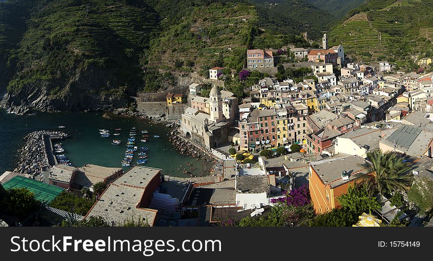 Vernazza village in Cinque Terre, north Italy