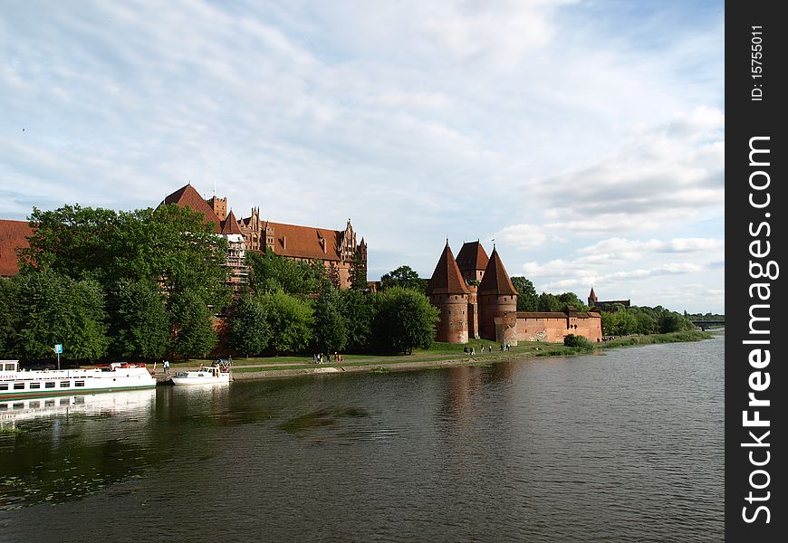View of the castle in Malbork, Poland
