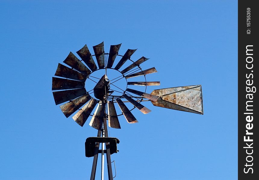 Windmill with a beautiful blue sky