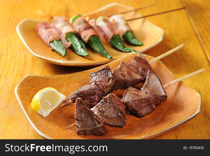 Japanese snack on a table