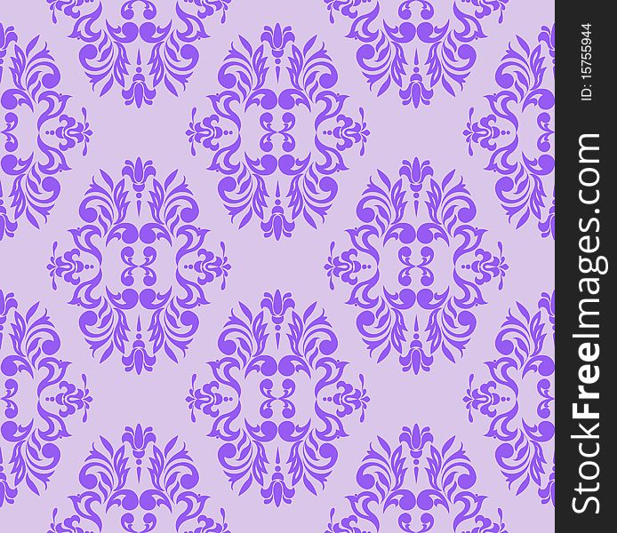 Seamless floral pattern of violet on a lilac background. Seamless floral pattern of violet on a lilac background