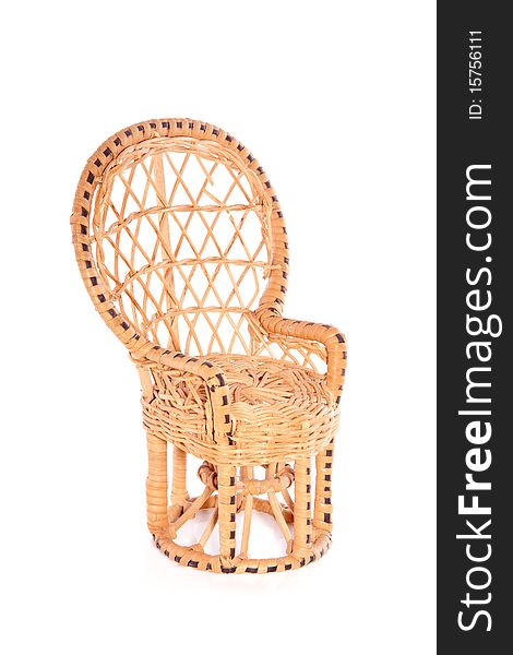 A luxury wicker chair isolate over white