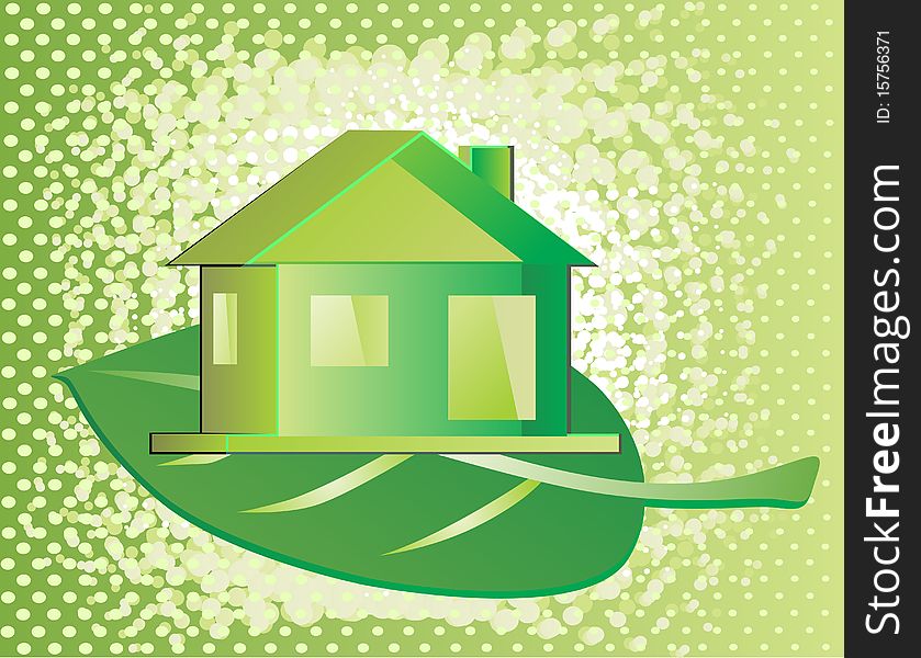 Conception home on green background. Conception home on green background