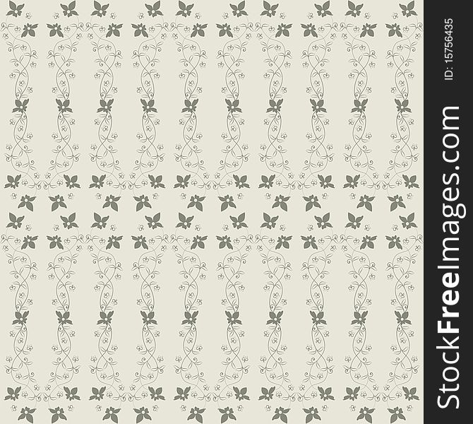 Jointless background with a vegetable decorative pattern by colors and butterflies