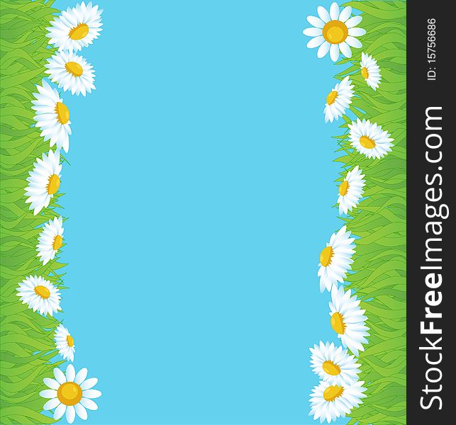 Vector color background with flowers. Vector color background with flowers.