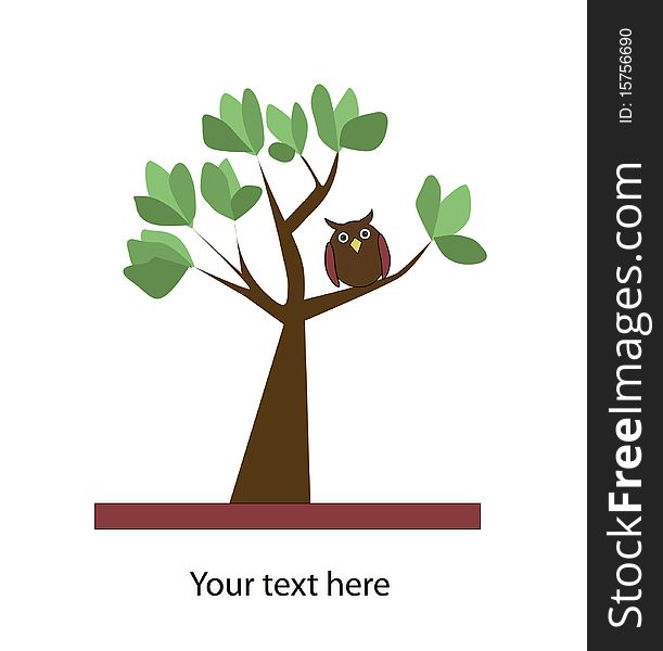 Vector color background with tree. Vector color background with tree.