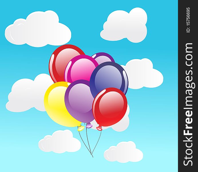Vector background with color balloons. Vector background with color balloons.