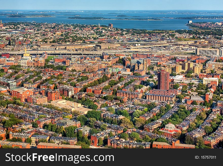 Aerial View of Boston in Massachusetts, USA. Aerial View of Boston in Massachusetts, USA.