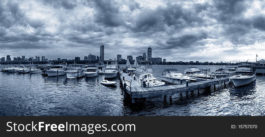 Panoramic view of Boston in Massachusetts, USA. Panoramic view of Boston in Massachusetts, USA.