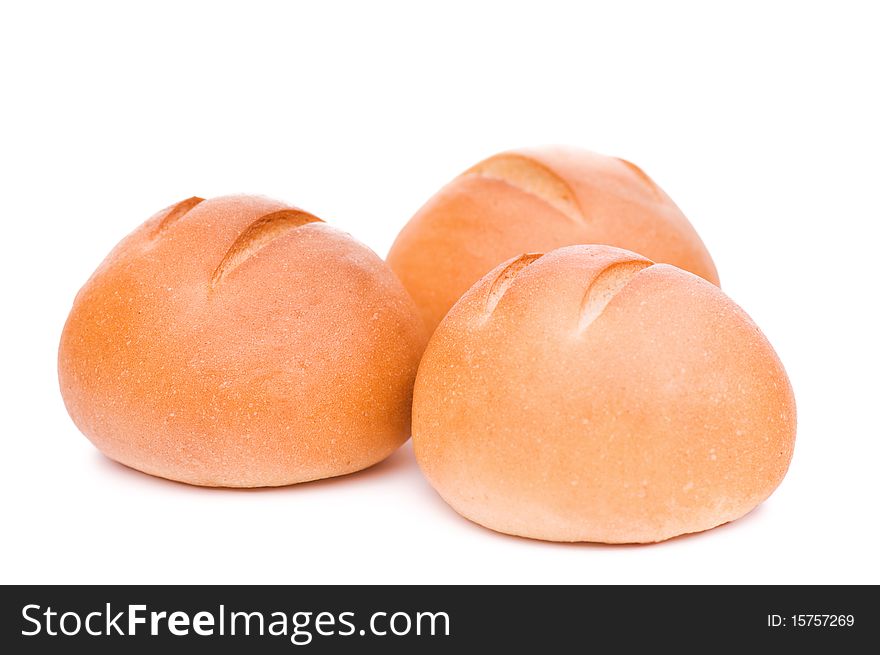 Fresh wheat bread. Isolated on white background