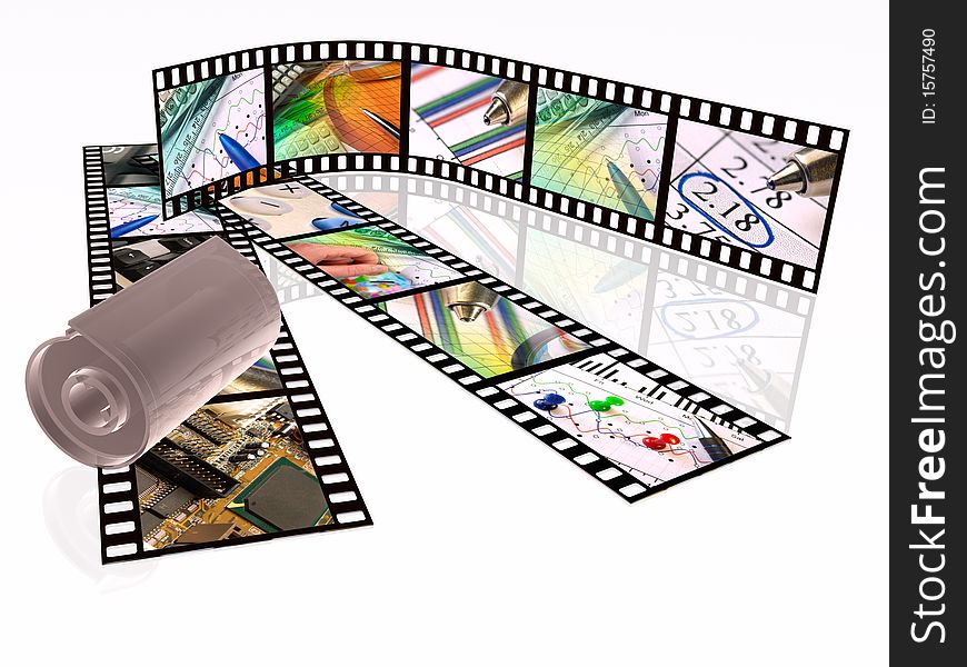 3d film roll with colour pictures (business). 3d film roll with colour pictures (business).