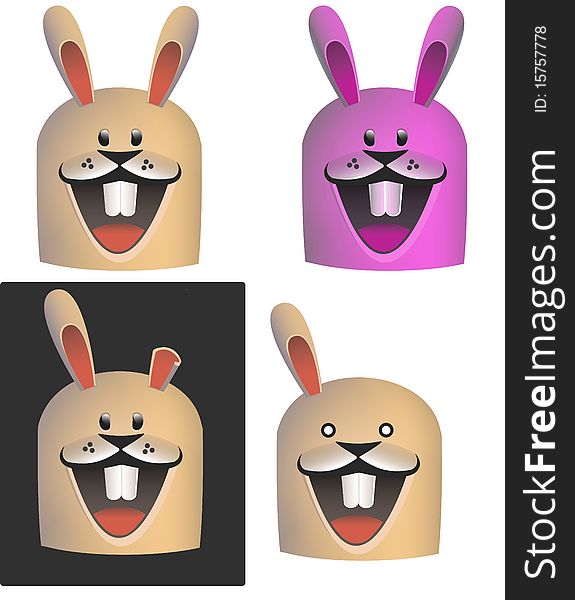 Bunnies with different design. Can be used as logo.