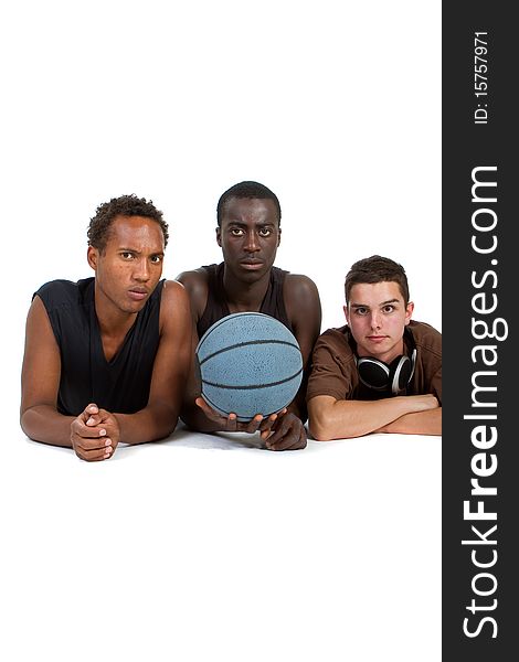 Young sporty interracial teenage group