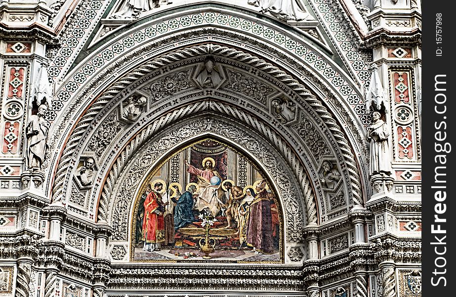 Exterior details of Santa Maria del Fiore in Florence, Italy. Exterior details of Santa Maria del Fiore in Florence, Italy