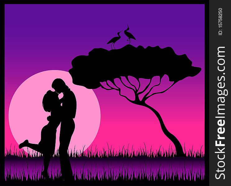 Silhouette Of Lovers