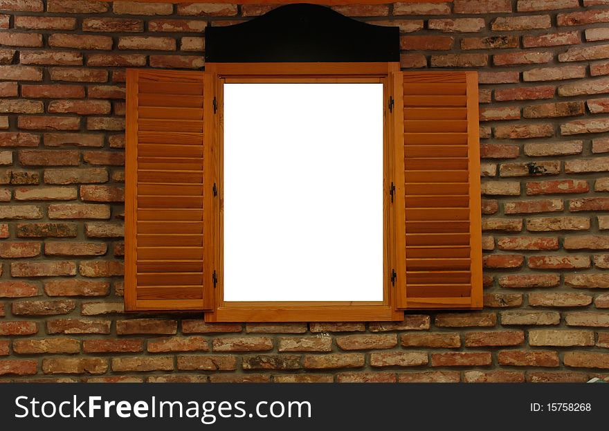Window on wall with blank middle. Window on wall with blank middle