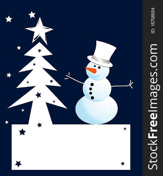 Vector snowman card for christmas.