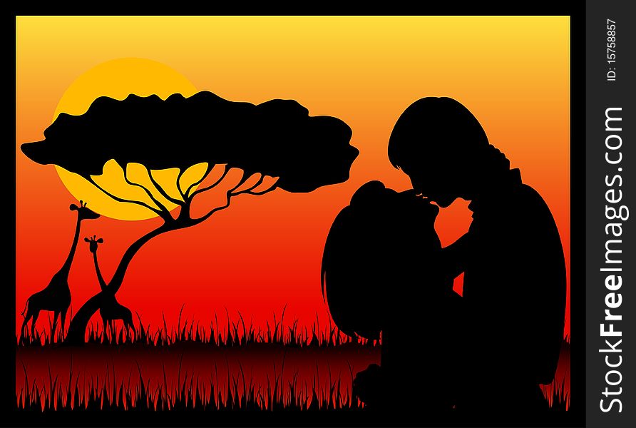 Silhouette of lovers