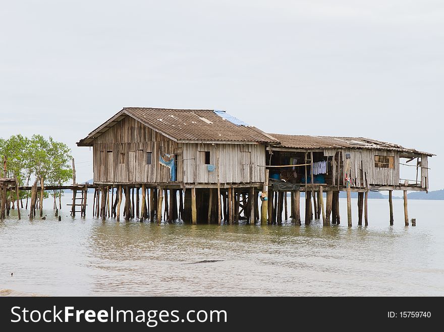 Old wooden house on the sea. Old wooden house on the sea