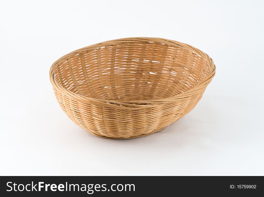 Osier woven baskets isolated on white