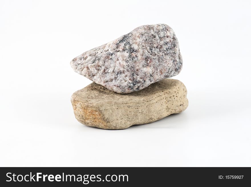 Hard rock stones isolated on white