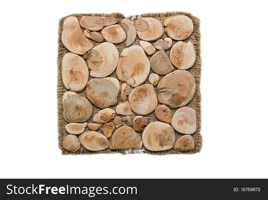 Handmade wooden decorative panel isolated on white