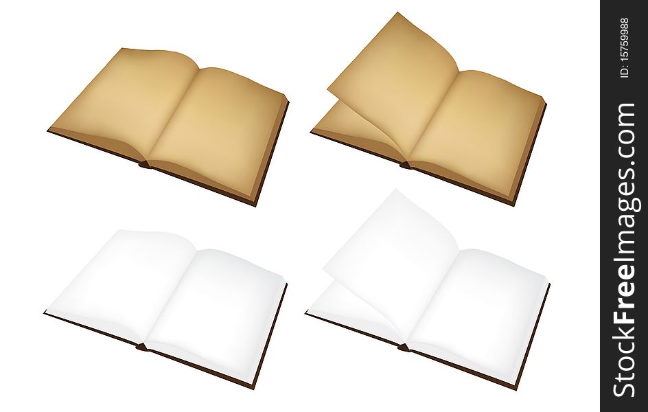 Illustration of the opened books isolated over white background