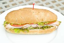 Turkey Sandwich On A White Plate Stock Image Turkey Sandwich On A White Plate Stock Image