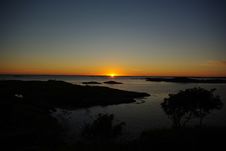 Sunset On The Ocean Coast Stock Images