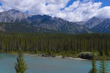 Shallow Crystal Blue Mountain River In Banff Stock Image Shallow Crystal Blue Mountain River In Banff Stock Image