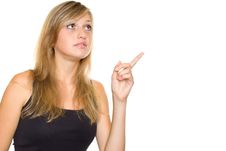 Young Woman Pointing Stock Image