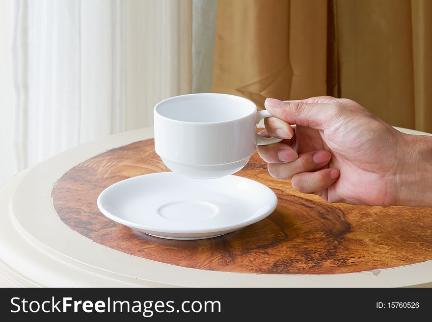 Coffee cup on the table. Coffee cup on the table