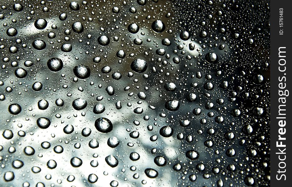 Many little water drops on the glass(gray). Many little water drops on the glass(gray)