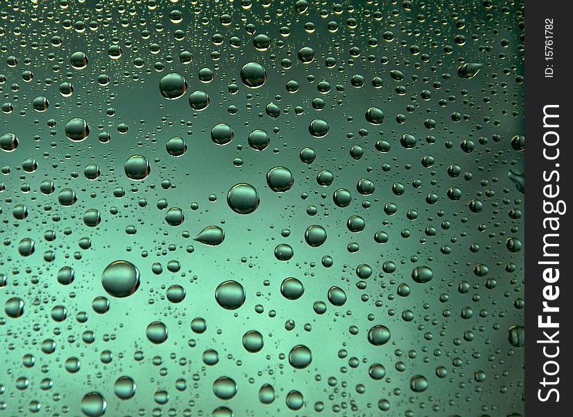 Many little water drops on the glass. Many little water drops on the glass