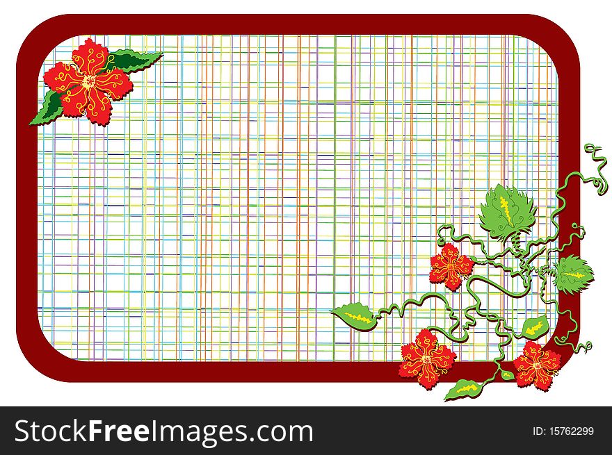 Spring flowers on colorful striped background illustration. Spring flowers on colorful striped background illustration