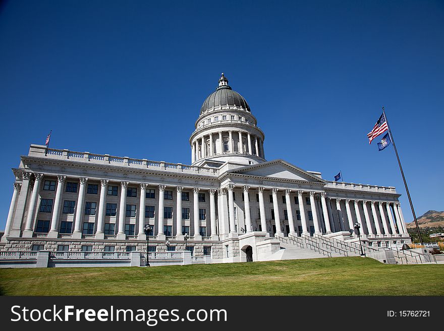 Front view of the Salt Lake City Capitol building. Front view of the Salt Lake City Capitol building