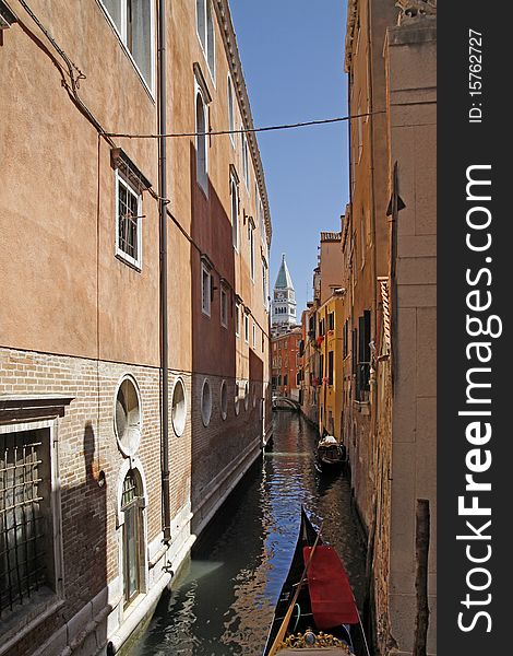 Venice, canal with gondola