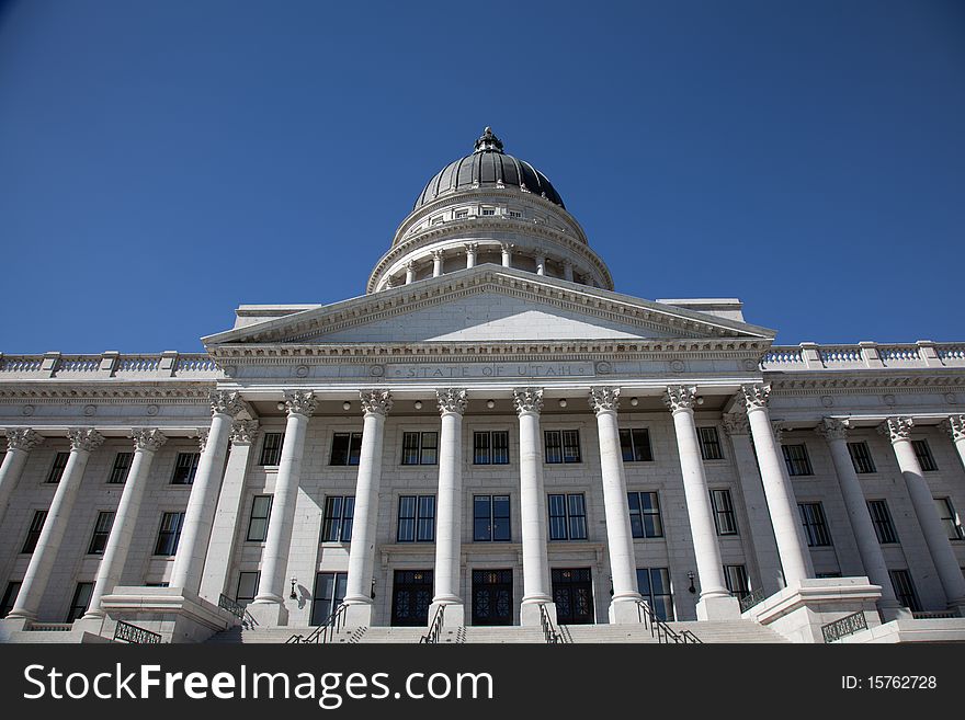 Front view of the Salt Lake City Capitol building. Front view of the Salt Lake City Capitol building