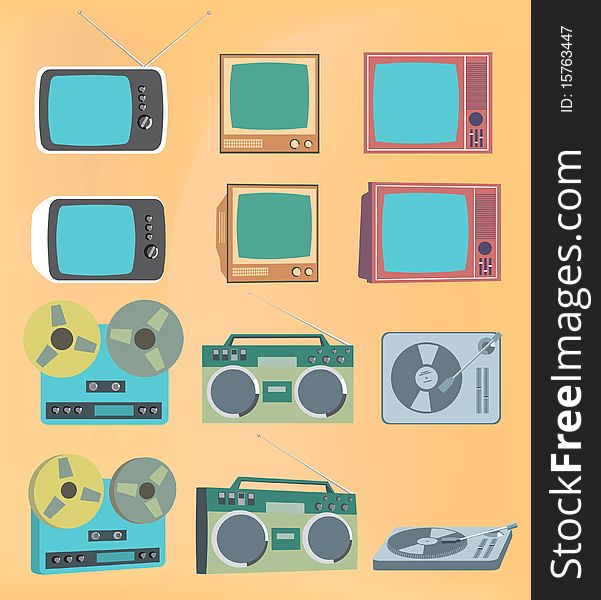 Retro technics of minimalism stile