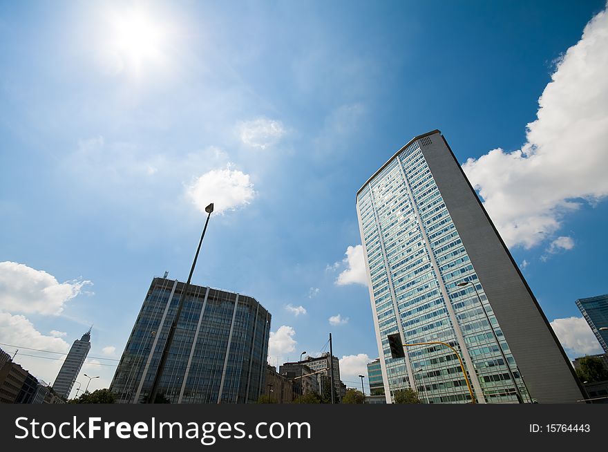 Buildings and skyscrapers in the city of milan  station area