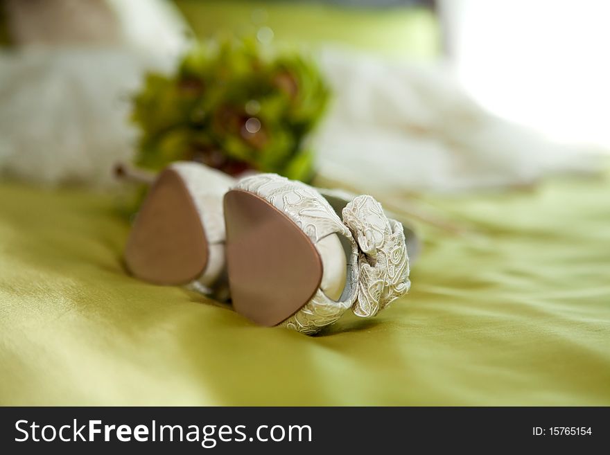 Wedding Bouquet And Shoes