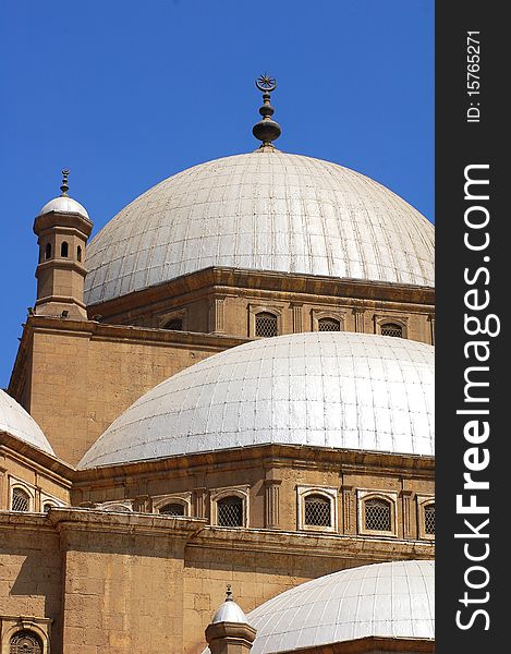 Close-up view of a famous islamic mosque in Cairo, Egypt