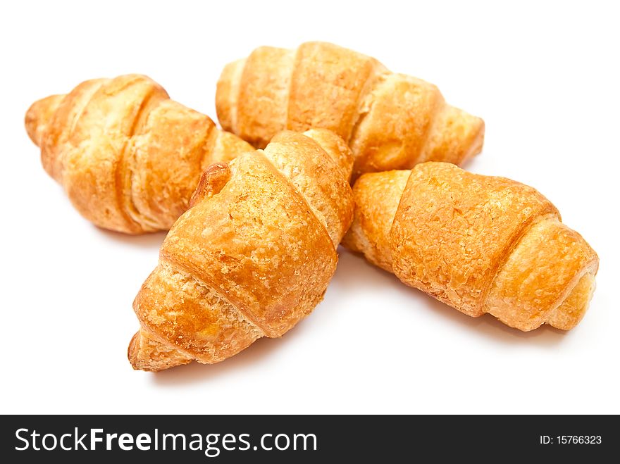 Group of croissants isolated on white background. Group of croissants isolated on white background
