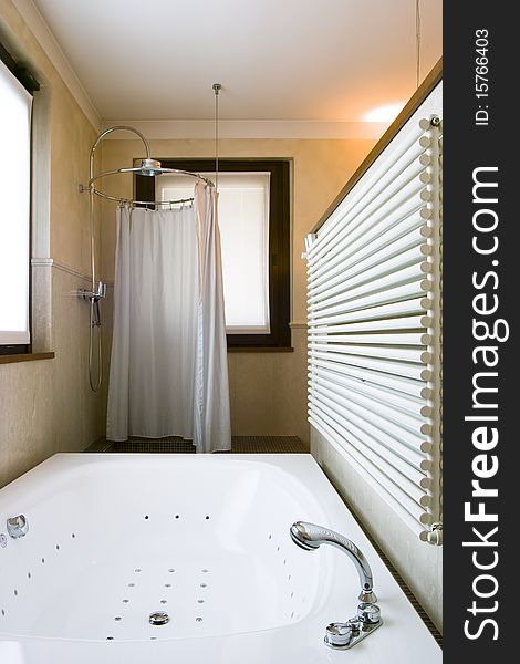 Modern Bathtub In Luxury Bathroom